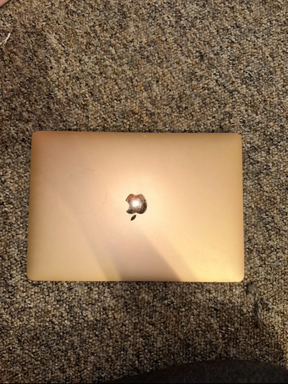 Apple Gold MacBook Air Top-View with Apple Logo